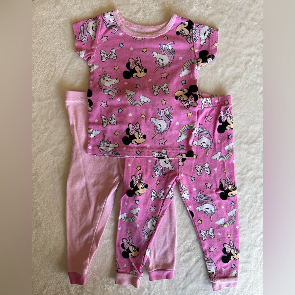 Disney Minnie Mouse Toddler Girls 3pc Pajama Set Pink 2T